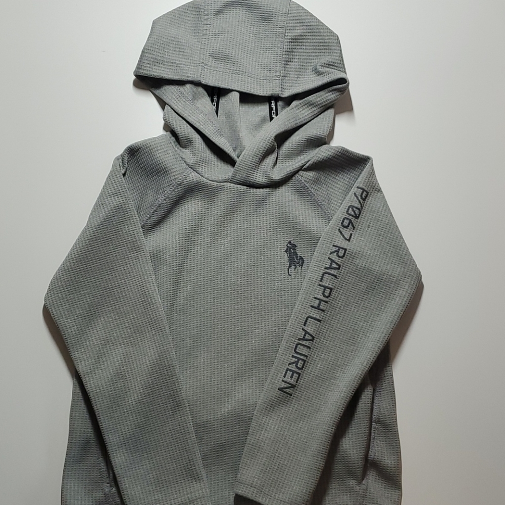 Polo Performance gray pullover hoodie with pockets